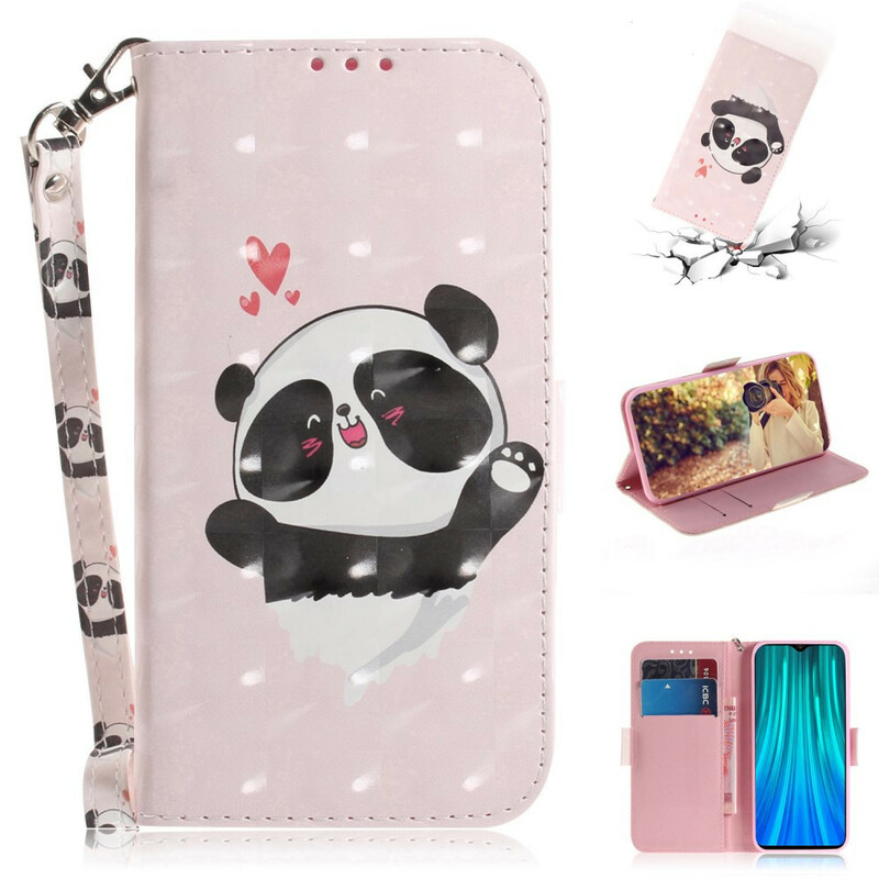 Xiaomi Redmi Note 8 Pro Panda Love Tasche mit Riemen
