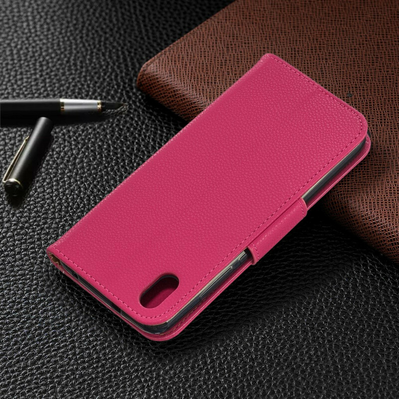 Xiaomi Redmi 7A Tasche Lederoptik Litschi Bunt mit Lanyard