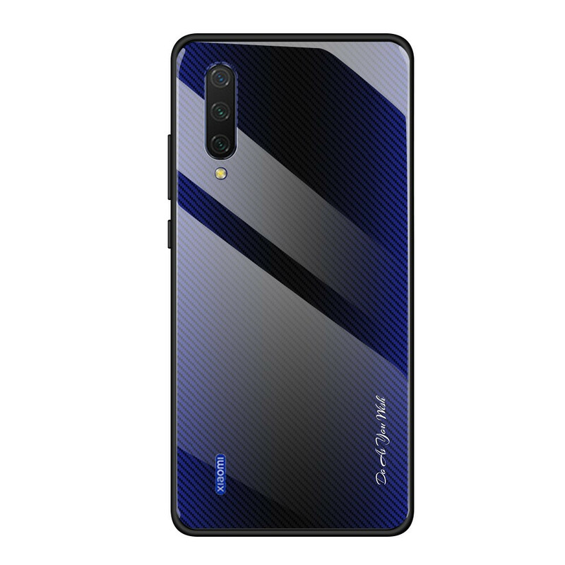 Xiaomi Mi 9 Lite Cover Gehärtetes Glas Kohlefaser