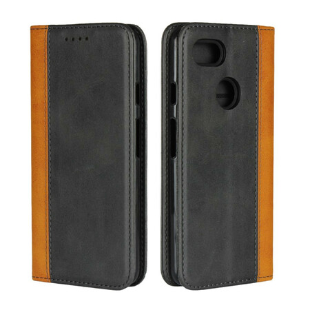Flip Cover Google Pixel 3 XL Zweifarbig Leder-Effekt