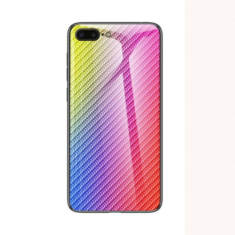 iPhone 8 Plus / 7 Plus Cover Gehärtetes Glas Kohlefaser Plus