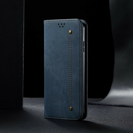 Flip Cover iPhone 8 Plus / 7 Plus Kunstleder Texture Jeans
