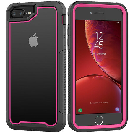 iPhone 8 Plus / 7 Plus Hybrid Cover Transparent Bumper Borders