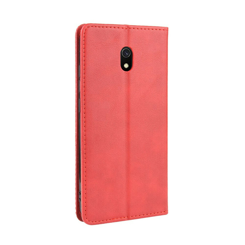 Flip Cover Xiaomi Redmi 8A Vintage-Leder-Effekt Stilisiert
