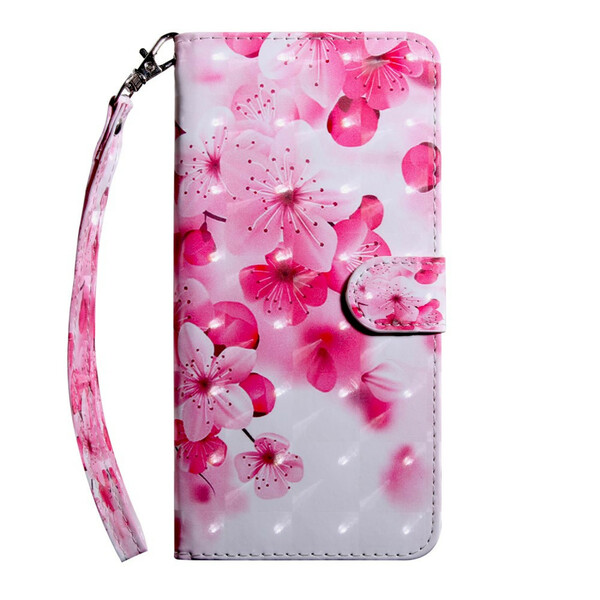 Xiaomi Redmi Note 8 Hülle Schillernde Rosa Blumen