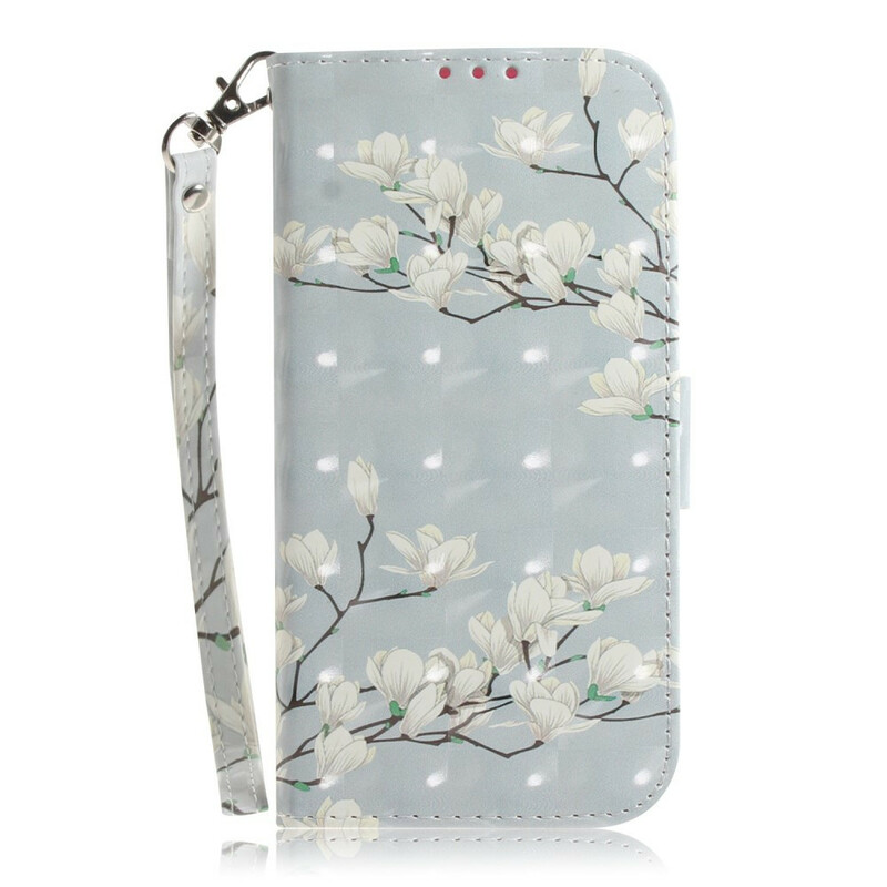 Xiaomi Redmi Note 8 Hülle Blumenbaum mit Riemen