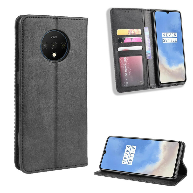  Flip Cover OnePlus 7T Vintage Stylished Leather Effect