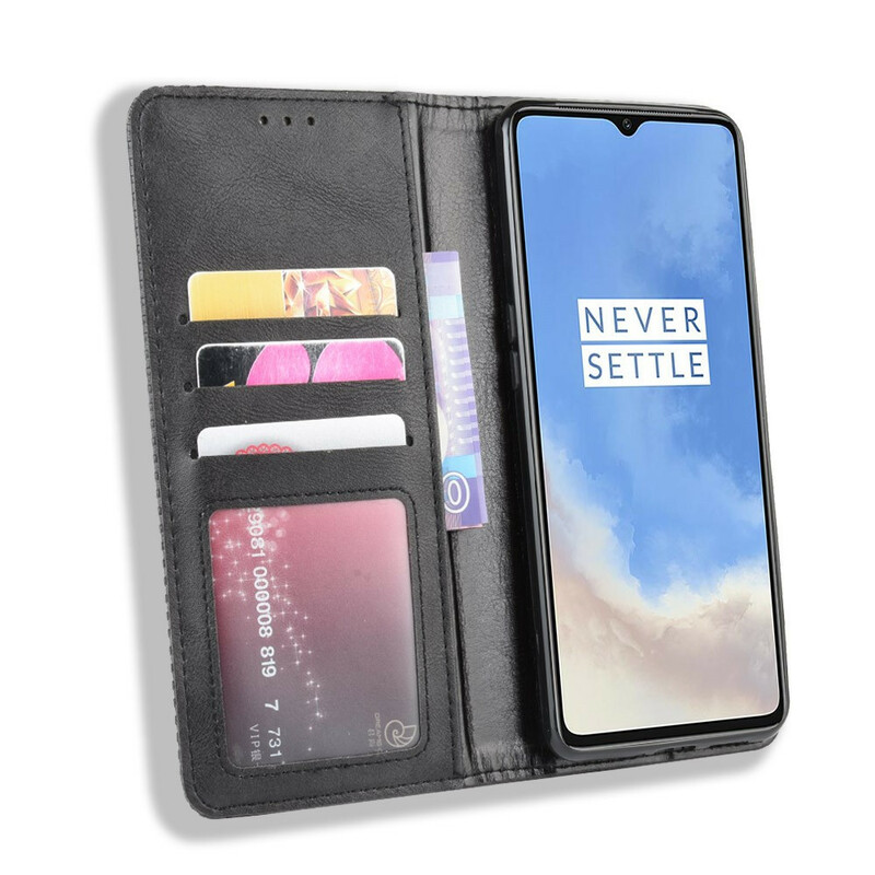  Flip Cover OnePlus 7T Vintage Stylished Leather Effect