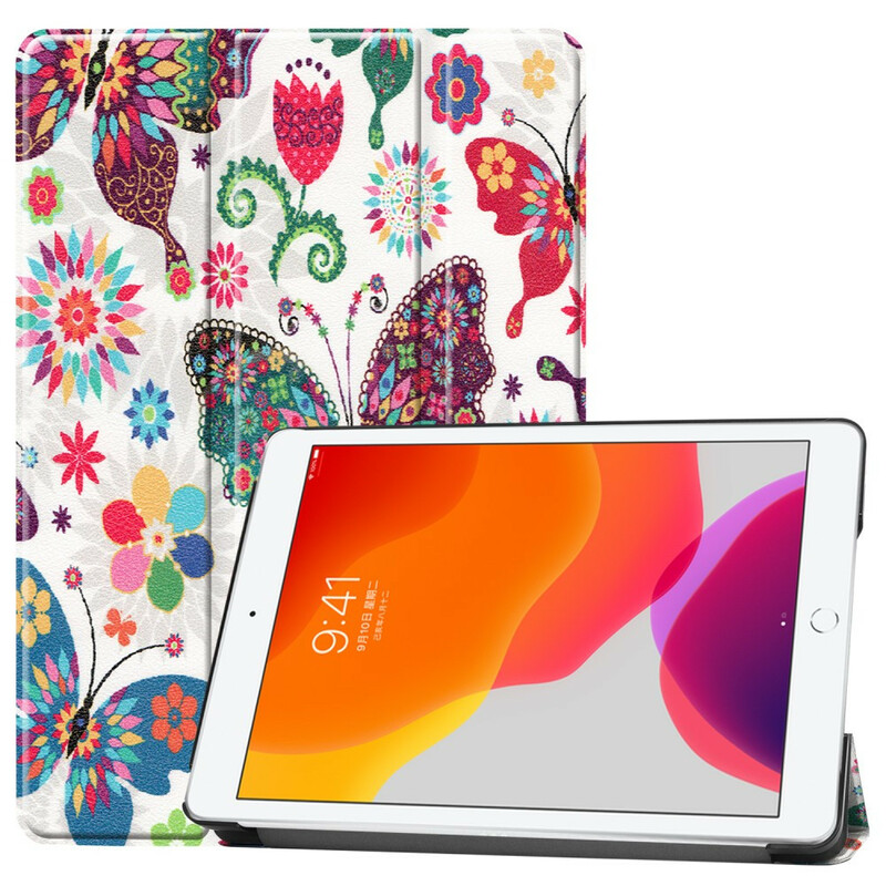 Smart Case iPad 10.2" (2019) Kunstleder Blumen Vintage