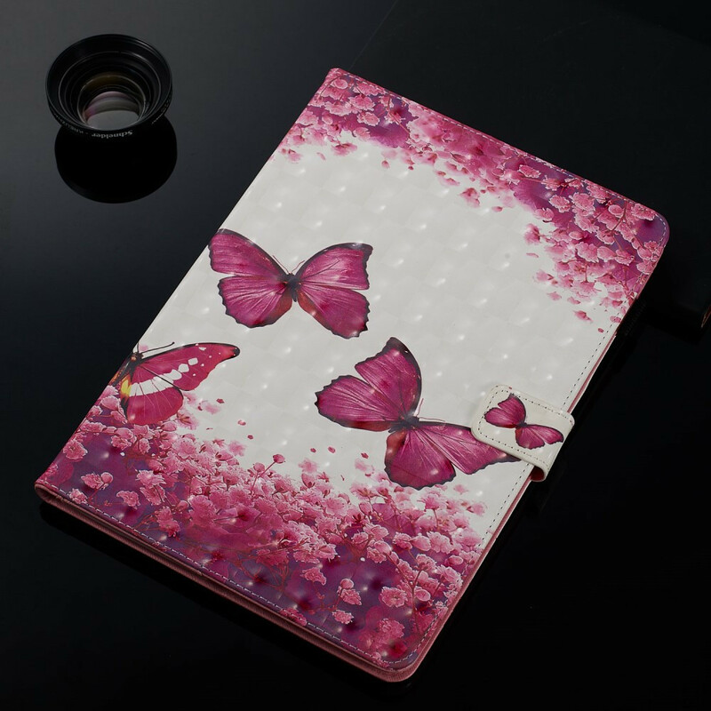 iPad Hülle 10.2" (2019) Rote Schmetterlinge