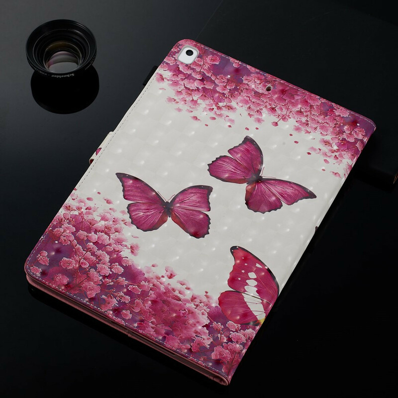 iPad Hülle 10.2" (2019) Rote Schmetterlinge
