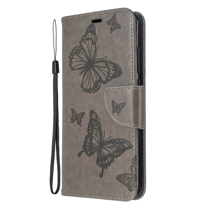 Xiaomi Redmi 8 Tasche Gedruckte Schmetterlinge mit Riemen