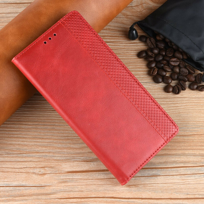Flip Cover Xiaomi Redmi 8 Vintage-Leder-Effekt Stilisiert