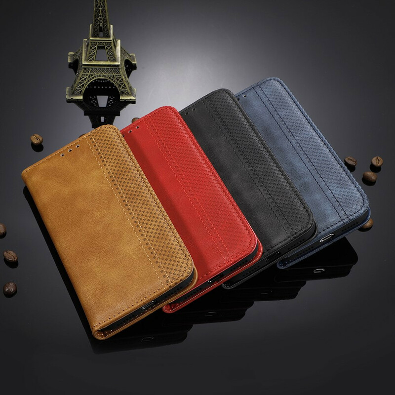Flip Cover Xiaomi Redmi Note 8T Vintage-Leder-Effekt Stilisiert