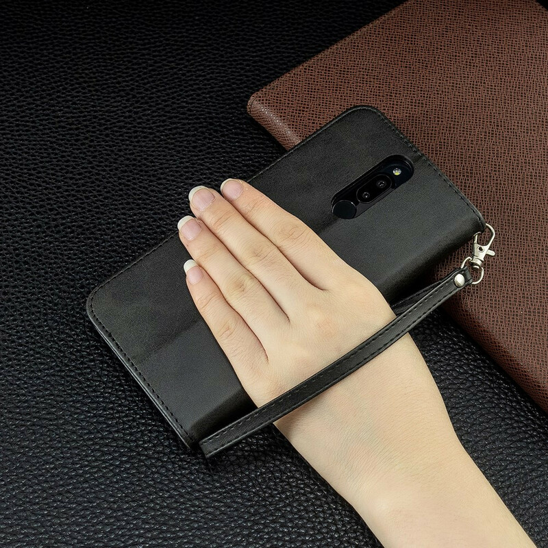 Xiaomi Redmi 8 Buntleder-Effekt Tasche mit Riemen