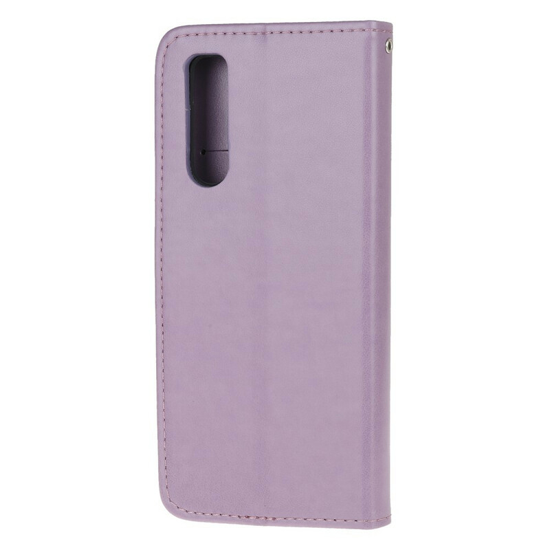 Sony Xperia 5 Tasche Schmetterlinge Und Blumen Mit Riemen Sony Xperia 5 Tasche Schmetterlinge Und Blumen Mit Riemen