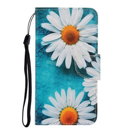 Xiaomi Redmi 8 Hülle Margeriten mit Riemchen