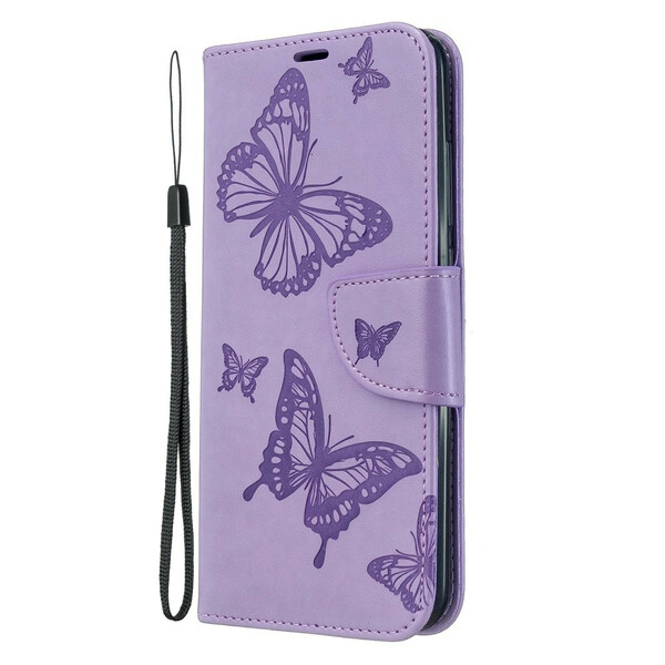 Xiaomi Redmi 8A Tasche Gedruckte Schmetterlinge mit Riemen