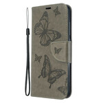 Xiaomi Redmi 8A Tasche Gedruckte Schmetterlinge mit Riemen