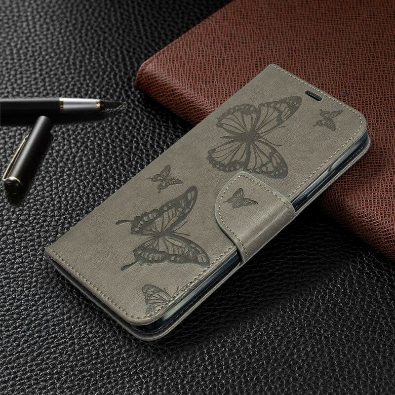 Xiaomi Redmi 8A Tasche Bedruckte Schmetterlinge mit Riemen