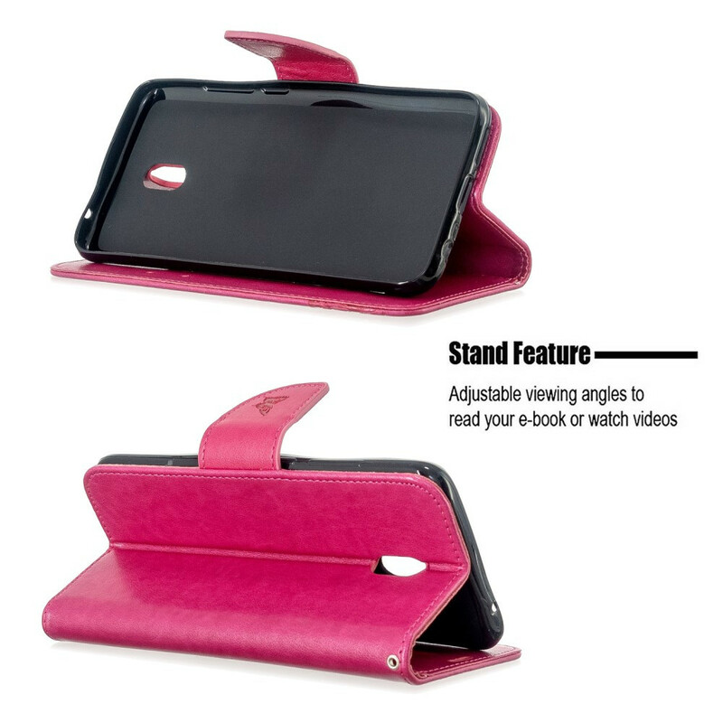 Xiaomi Redmi 8A Tasche Bedruckte Schmetterlinge mit Riemen