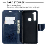 Xiaomi Redmi Note 8T Tasche Bedruckte Schmetterlinge mit Riemen