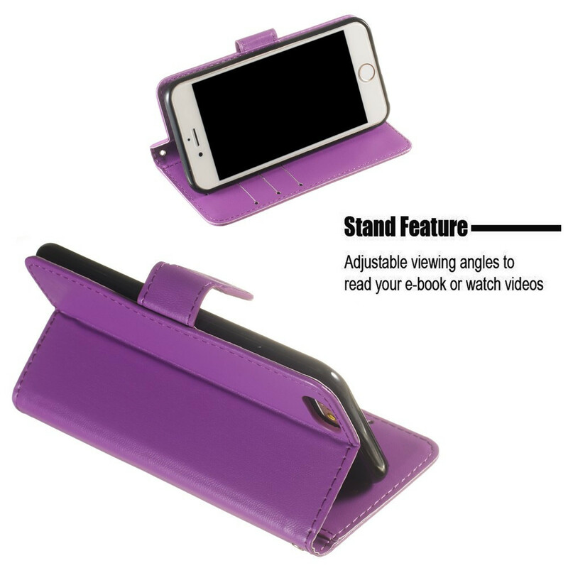 iPhone 6/6S Hülle mit Riemen in Pure Color Lederoptik