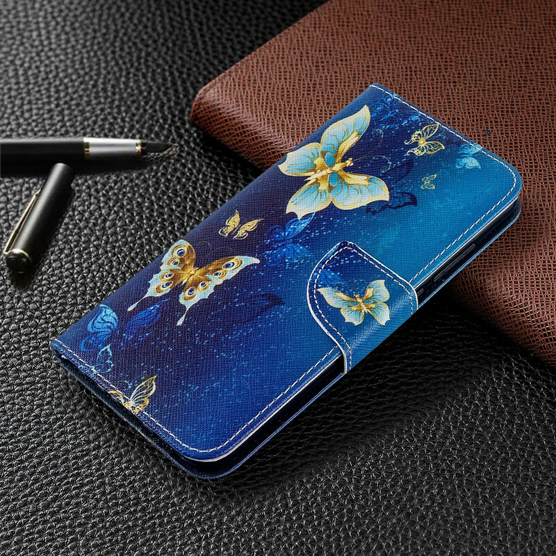 Xiaomi Redmi Note 8T Hülle Goldene Schmetterlinge