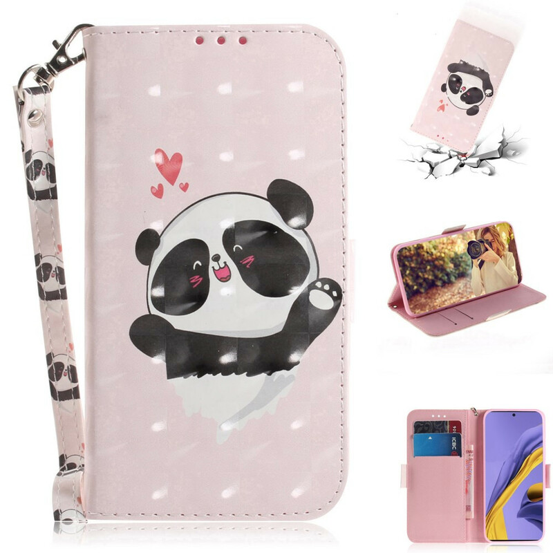 Samsung Galaxy A51 Panda Love Tasche mit Riemen