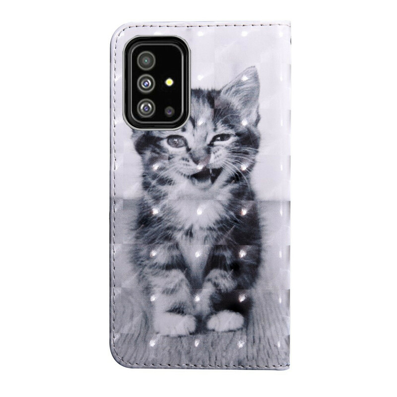 Samsung Galaxy A51 Katze Hülle Schwarz & Weiß