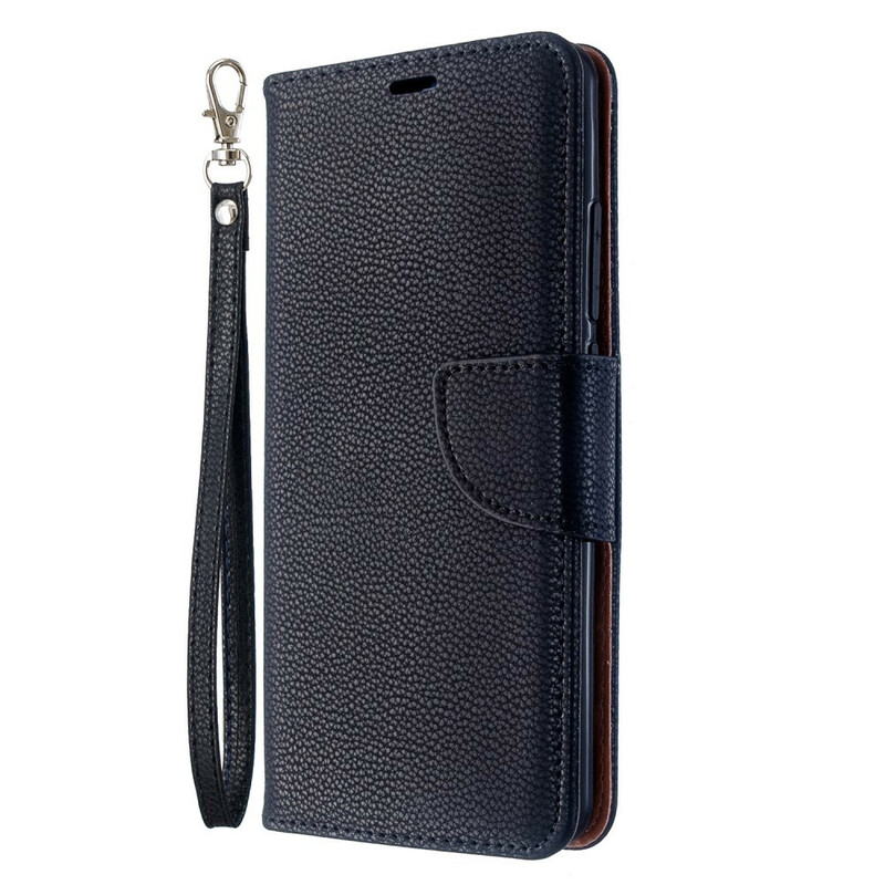 Xiaomi Mi Note 10 Tasche Lederoptik Litschi Bunt mit Trageriemen
