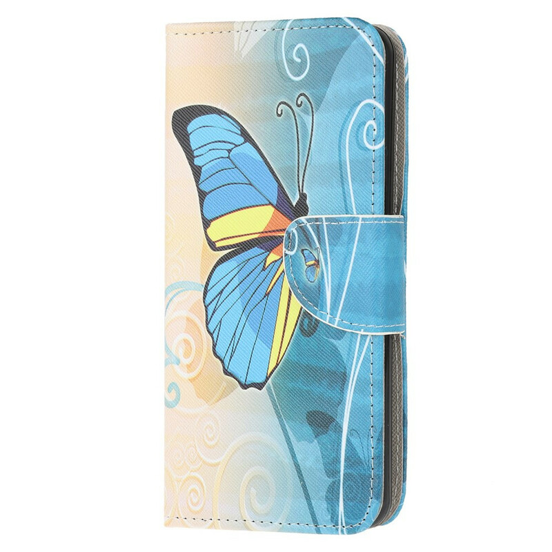 Samsung Galaxy A51 Schmetterling Hülle Blau und Gelb