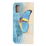 Samsung Galaxy A51 Schmetterling Hülle Blau und Gelb