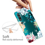 Xiaomi Mi Note 10 Transparent Aquarell-Blumen Cover