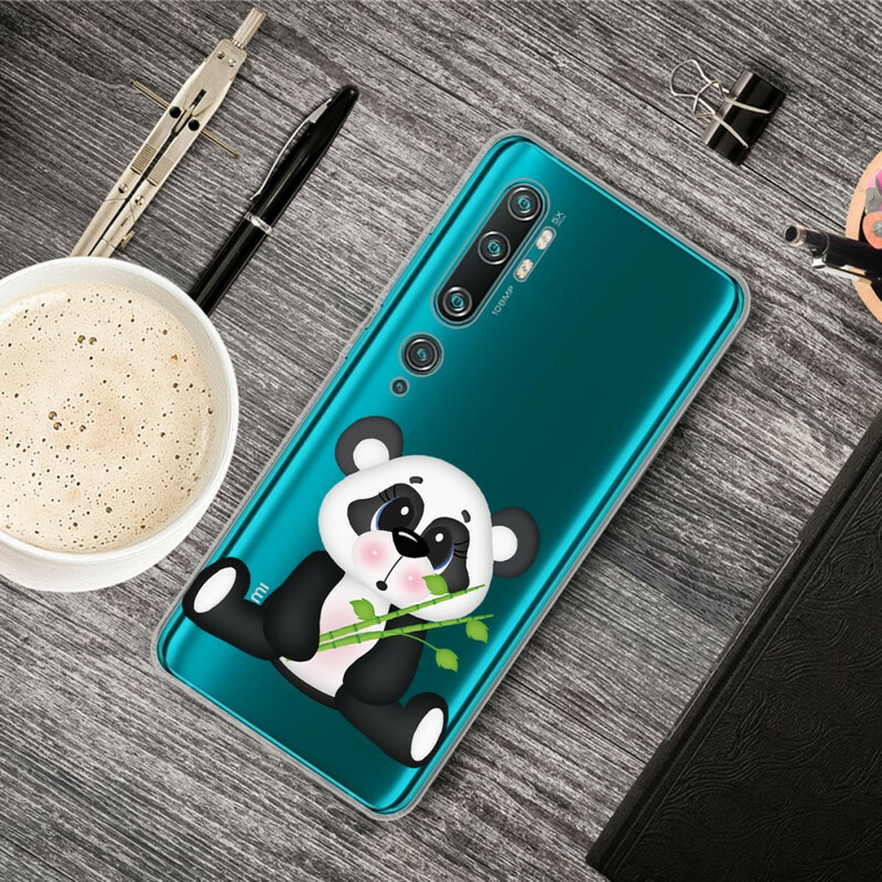 Xiaomi Mi Note 10 Transparent Trauriger Panda Cover