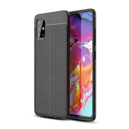 Samsung Galaxy A51 Cover Lederoptik Litchi Double Line