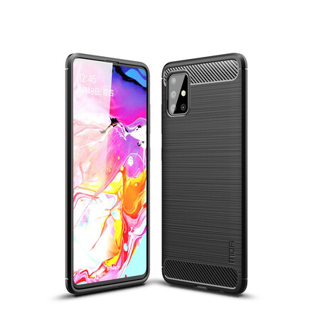 Samsung Galaxy A51 Kohlefaser Cover Gebürstet MOFI