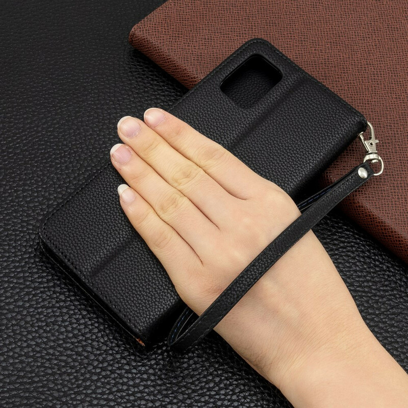 Hülle Samsung Galaxy A51 Litschi Oblique Klappe