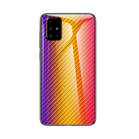 Hülle Samsung Galaxy A51 gehärtetes Glas Kohlefaser