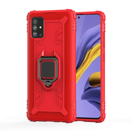 Samsung Galaxy A51 Ring und Kohlefaser Cover