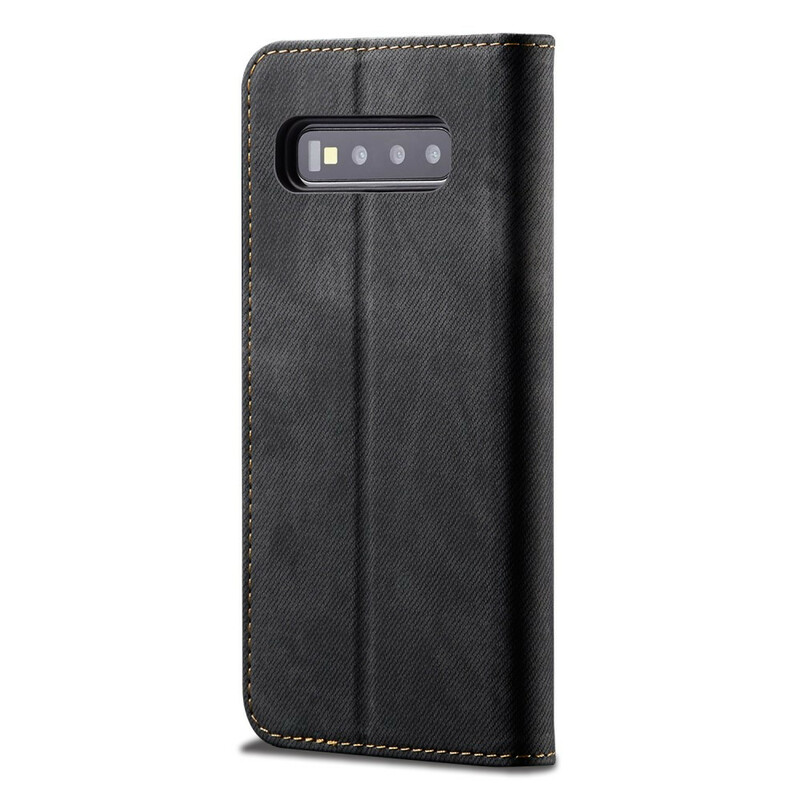 Flip Cover Samsung Galaxy S10 Stoff Jeans