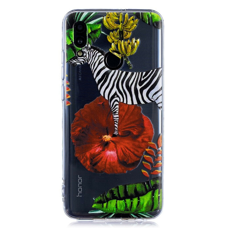 Huawei P Smart 2019 Zebra und Blumen Cover