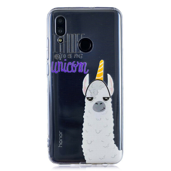 Huawei P Smart 2019 Transparent Lama Unicorn Cover