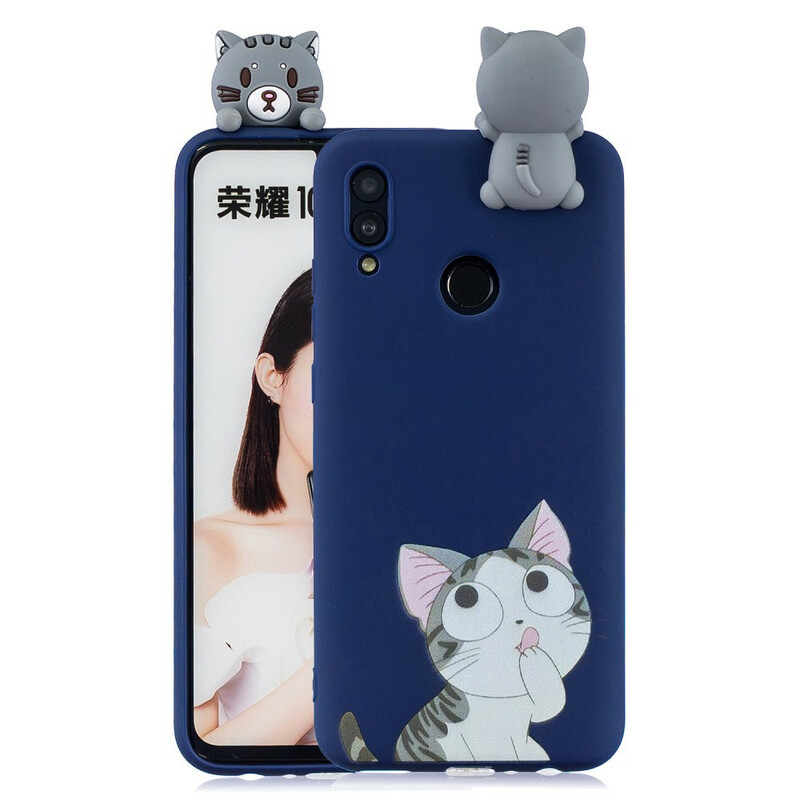 Cover Huawei P Smart 2019 Katze Denker 3D