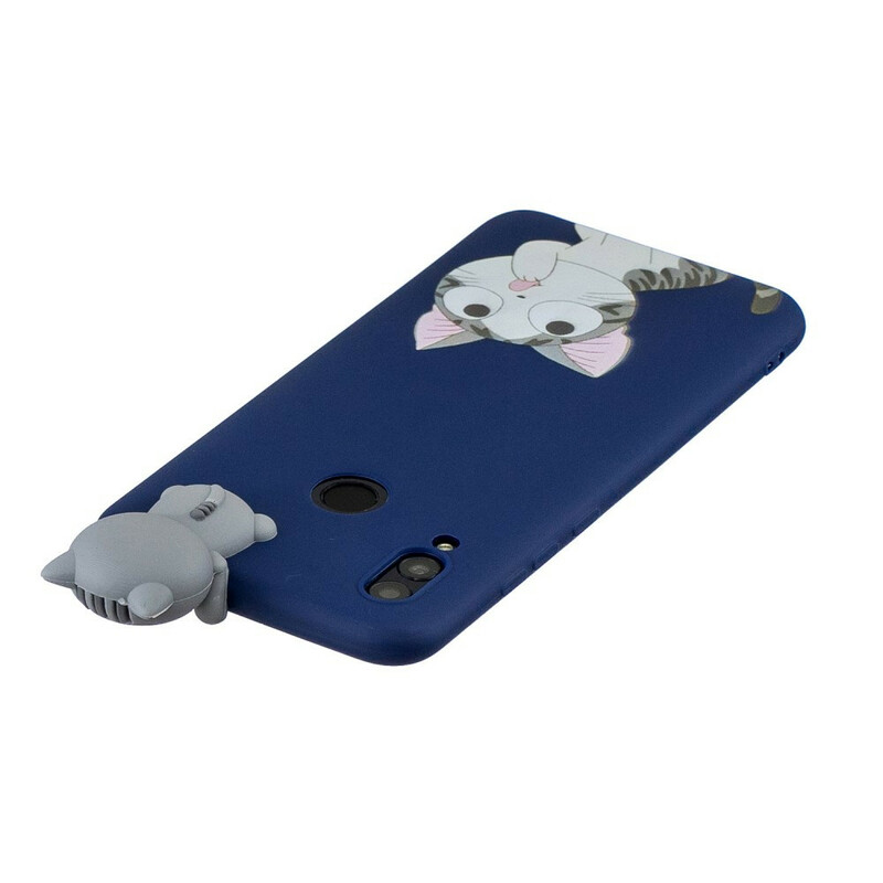 Cover Huawei P Smart 2019 Katze Denker 3D