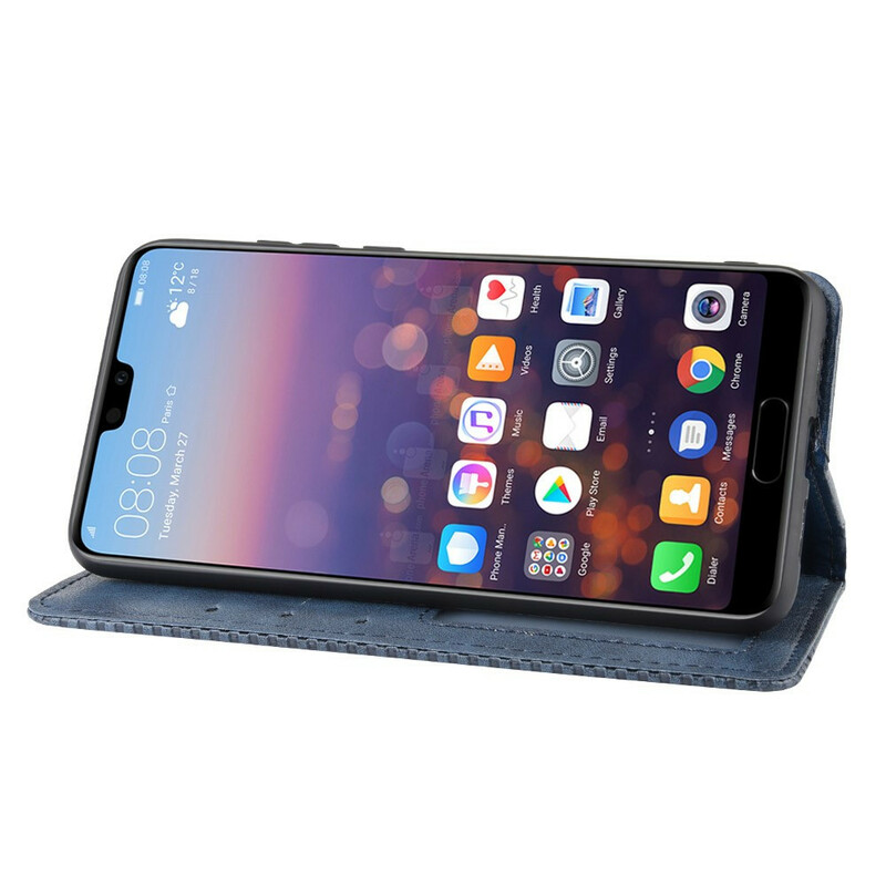 Flip Cover Huawei P20 Vintage-Leder-Effekt Stilisiert