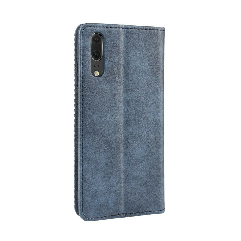 Flip Cover Huawei P20 Vintage-Leder-Effekt Stilisiert