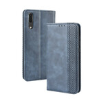 Flip Cover Huawei P20 Vintage-Leder-Effekt Stilisiert