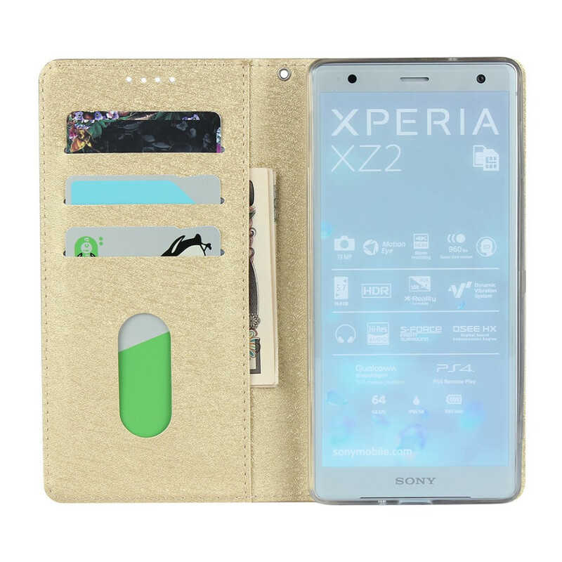 Flip Cover Sony Xperia XZ2 Style Weiches Leder mit Riemen Flip Cover Sony Xperia XZ2 Style Weiches Leder mit Riemen