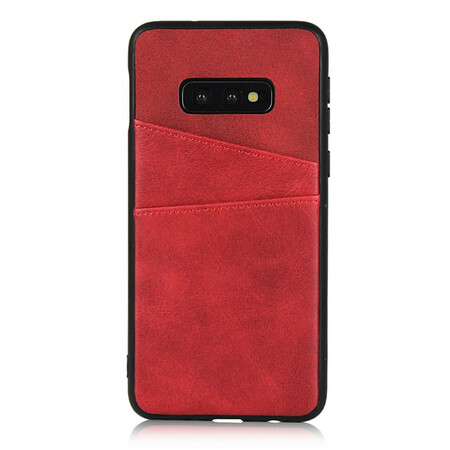 Samsung Galaxy S10e Hülle mit Lederstruktur Doppelte Kartenhalter